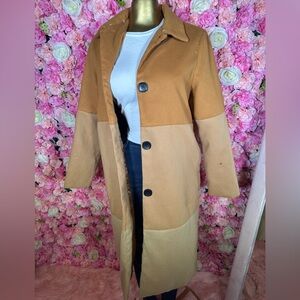 Two-Tone Tan Women's Coat